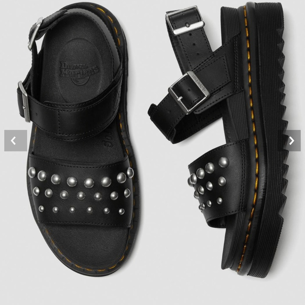 Dr. Martens Voss leather studded platform sandals black